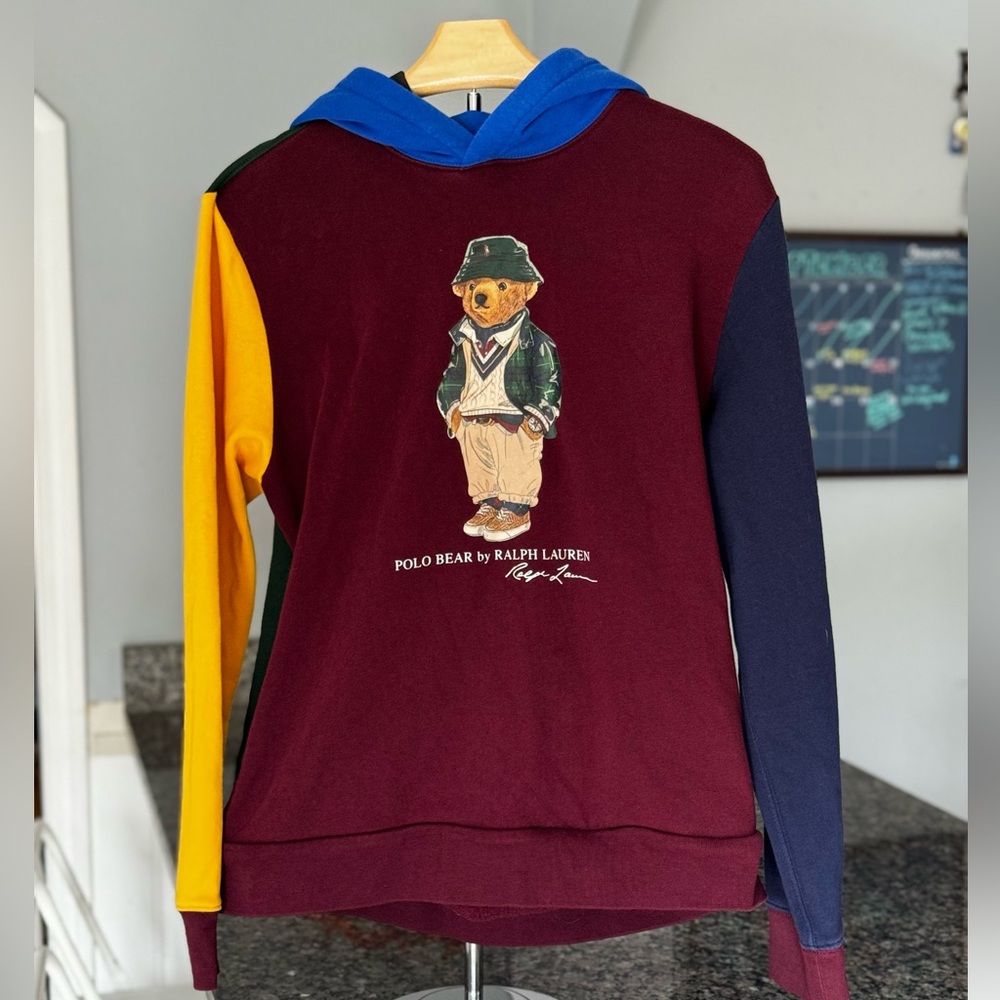 Authentic Ralph Lauren kids Polo Bear color block sweatshirt
